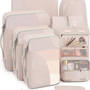 10 Set/8 Set-Packing Cubes for Travel, Sturdy Suitcase Organizer in 4 Size(Extra Large, Large, Medium, Small), OlarHike Luggage Cubes with Toiletry Bag, Essential Cruise Ship Gifts for Women