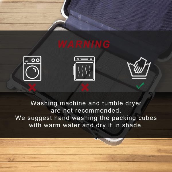 BAGAIL 6 Set Packing Cubes,Travel Luggage Packing Organizers(6Set Black Net) - Image 6