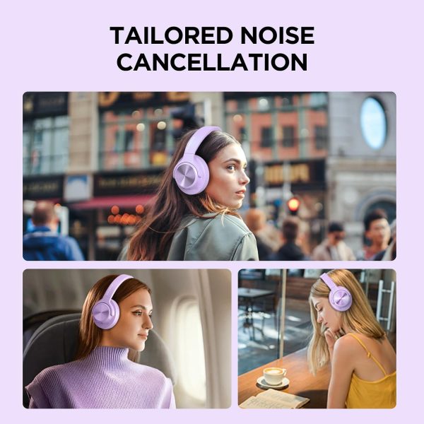 Noise Cancelling Headphones: Wireless Over Ear Bluetooth Headphones with 130H Playtime - Hi-Res Sound Custom EQ via App Deep Bass Comfort Fit Ear Cups for Travel Home Office - Image 3